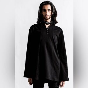 NWT Killstar Sz M Stitch In Time Black Emo Goth Punk Relaxed Sweater